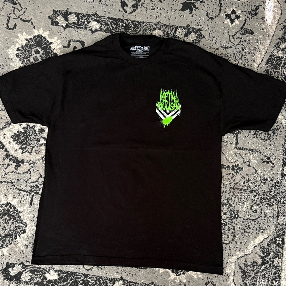 Metal Mulisha Black Tee with Neon Green Accent